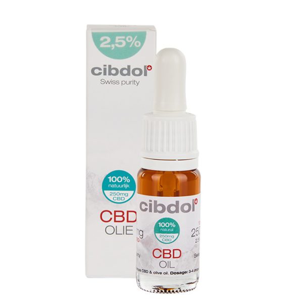 CBD olie PUUR 2,5% Cibdol 10ml fles